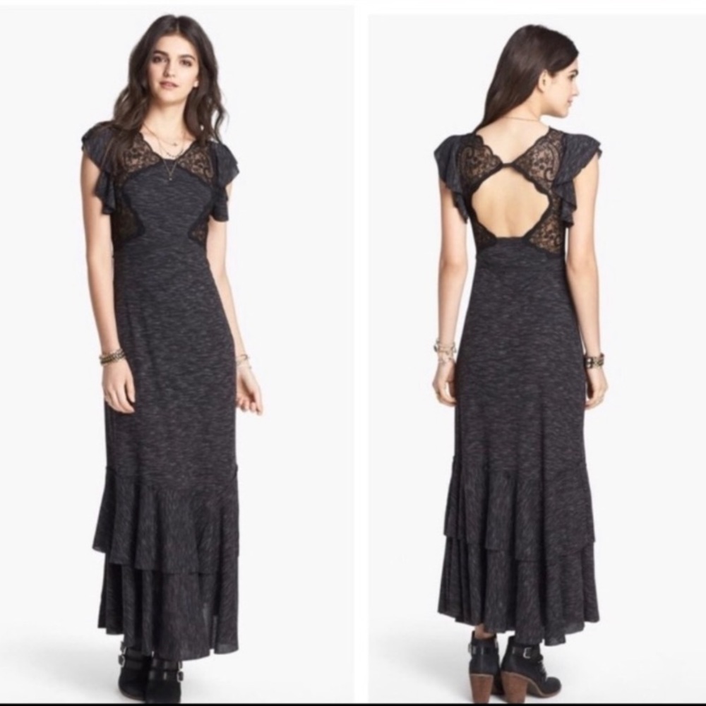 NWT Free People Absolute Attraction Heathered Maxi Dress sz XS - Picture 3 of 10